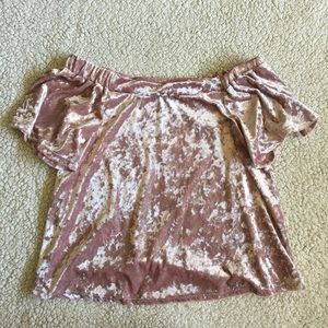 Velvet Off the Shoulder Top